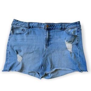 Lane Bryant Weekend Raw Hem Denim Short Size 24